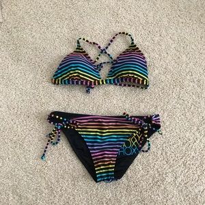 Roxy multi colored reversible bikini